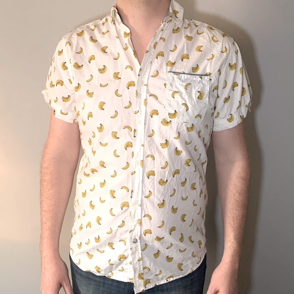 Good Vibes By Drill Other - Good Vibes by drill  banana themed Mens short sleeve dress shirt size MED